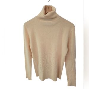Vintage Sundowner By Erika Strasberg Women's Long Sleeve Turtle Neck Cream SZ XL
